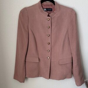 Zara Mauve Blazer with Gold Buttons